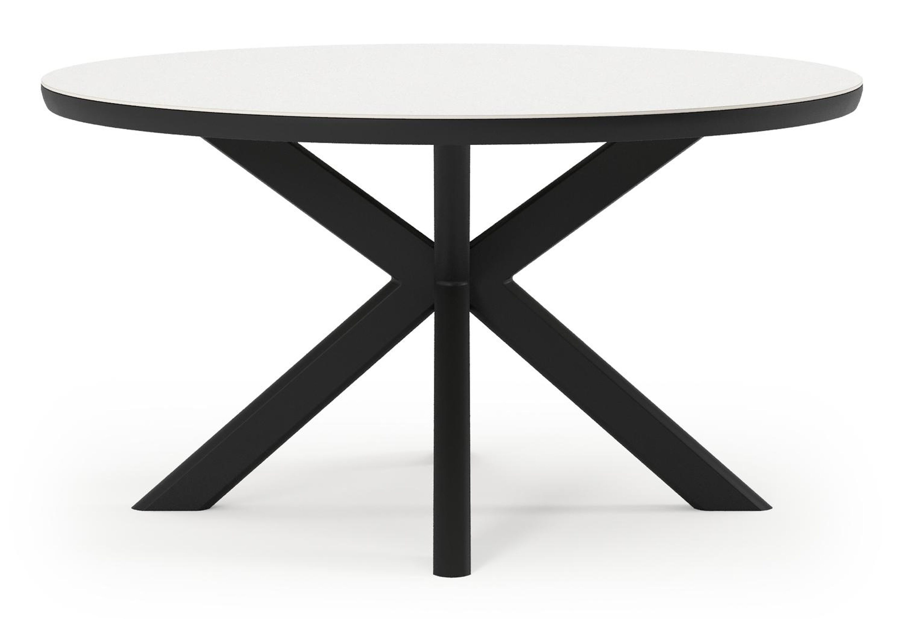 Pamplona tuintafel rond in zwart aluminium en sintered stone Topo minerale - Dia. 140 x H 72 cm