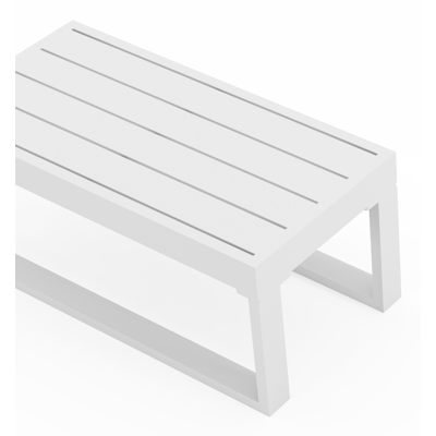 Caldela bijzettafel in wit aluminium - L 70 x B 34 x H 30 cm