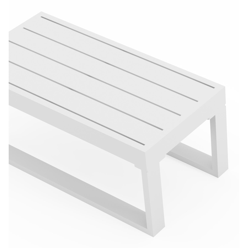 Caldela bijzettafel in wit aluminium - L 70 x B 34 x H 30 cm