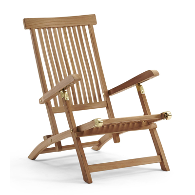 Claire verstelbaar ligbed in teak met armleuning