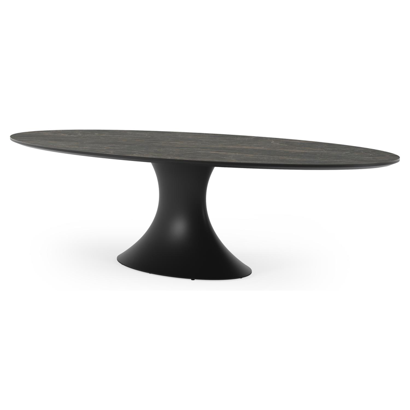 Fano tuintafel in zwart aluminium en volkeramiek black obsession - L 290 x B 148 x H 75 cm
