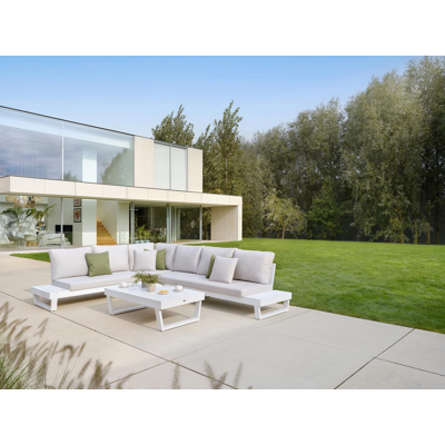 Modica loungetafel in wit aluminium - L 130 x B 72 x H 38 cm