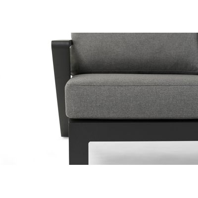 Cella loungeset in zwart aluminium met grijs weather+ softtouch kussens