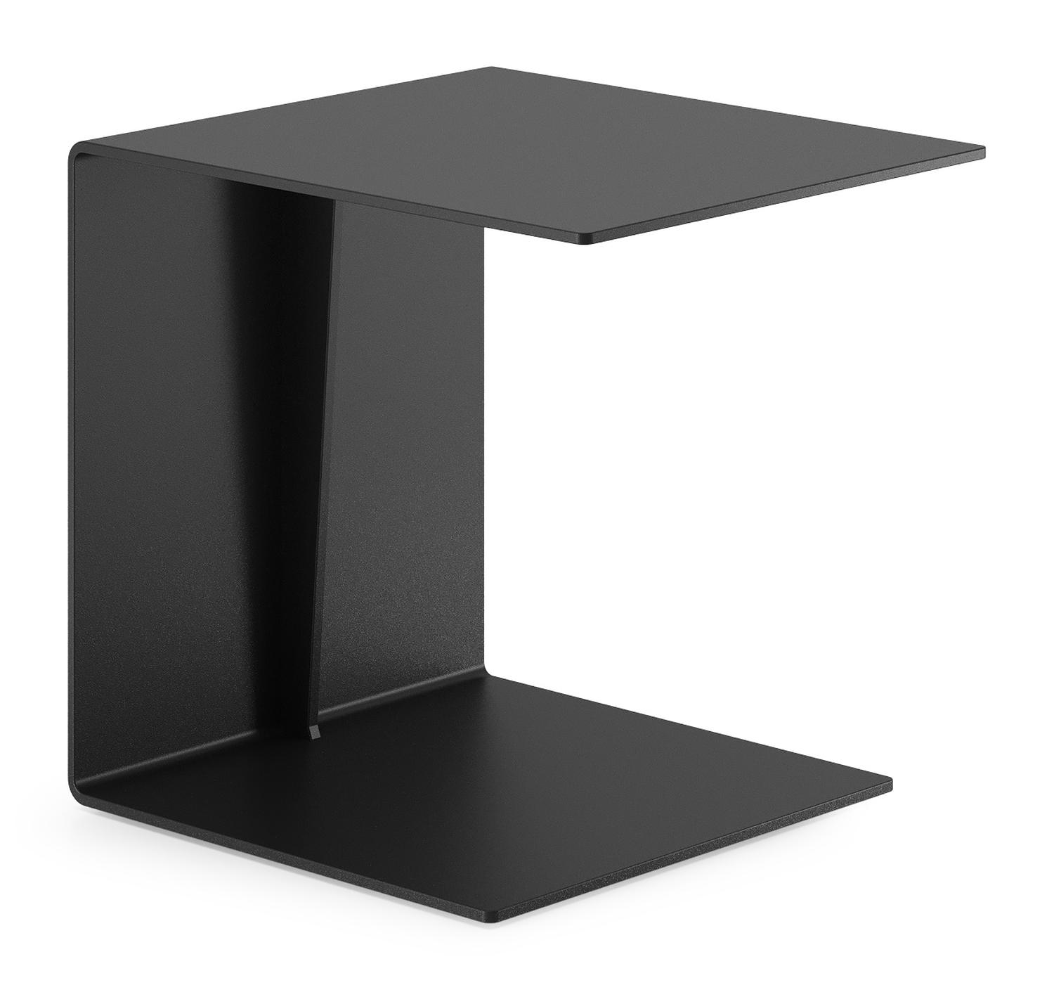 Table d'appoint Tufo en aluminium noir - Lg 40 x larg. 47 x H 45 cm