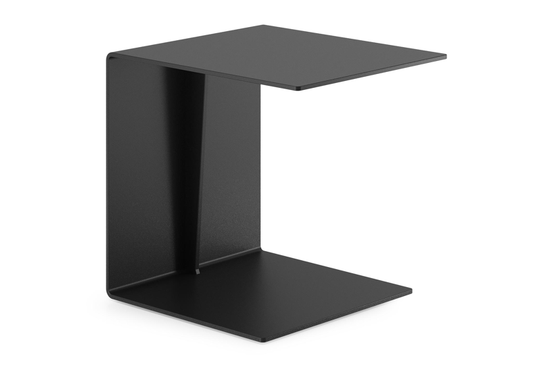 Table d'appoint Tufo en aluminium noir - Lg 40 x larg. 47 x H 45 cm