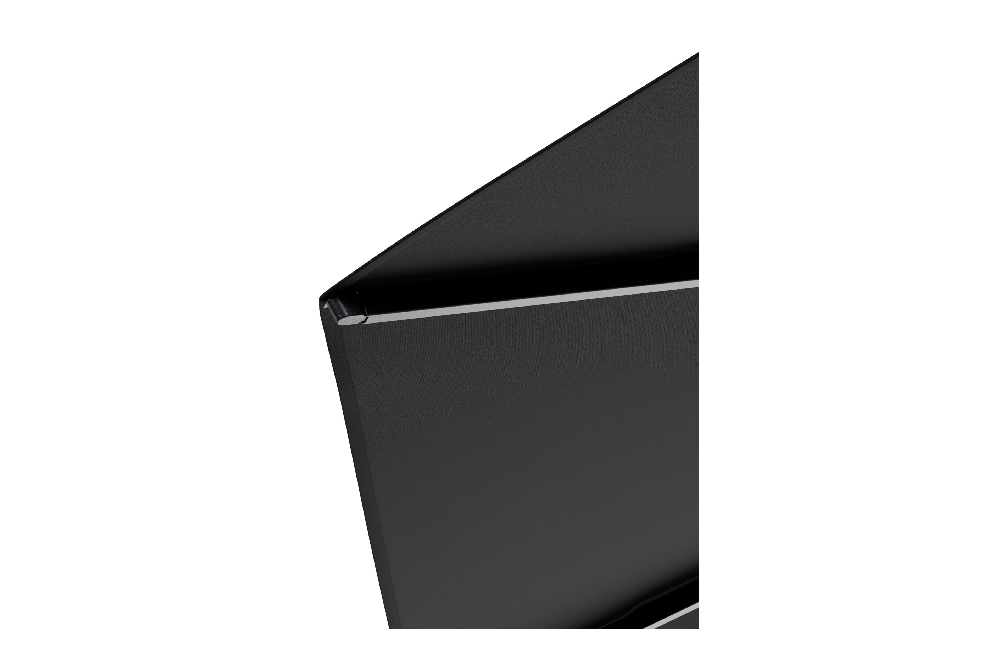 Umbria staanparasol in zwart aluminium en zwart All Weather Sunbrella® Premium parasoldoek - Dia. 250 cm met parasolvoet Intenso 60 kg