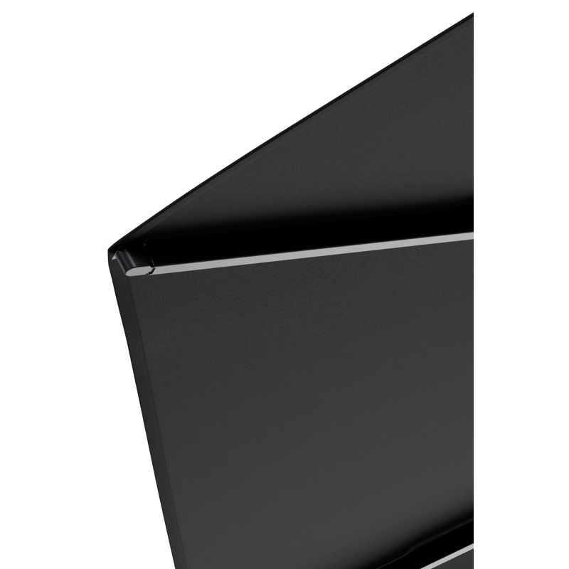 Umbria staanparasol in zwart aluminium en zwart All Weather Sunbrella® Premium parasoldoek - Dia. 250 cm met parasolvoet Intenso 60 kg