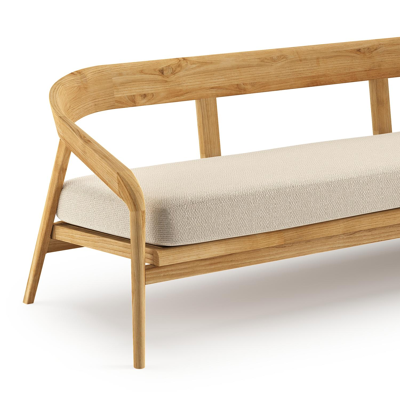 Lacrima loungeset in teak met althea chalk all weather Cosytica kussen