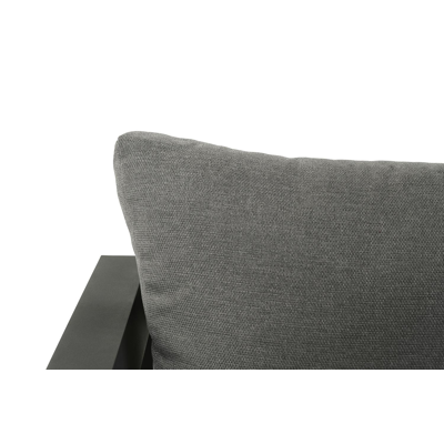 Occaro loungehoek in zwart aluminium met grijs weather+ softtouch kussens