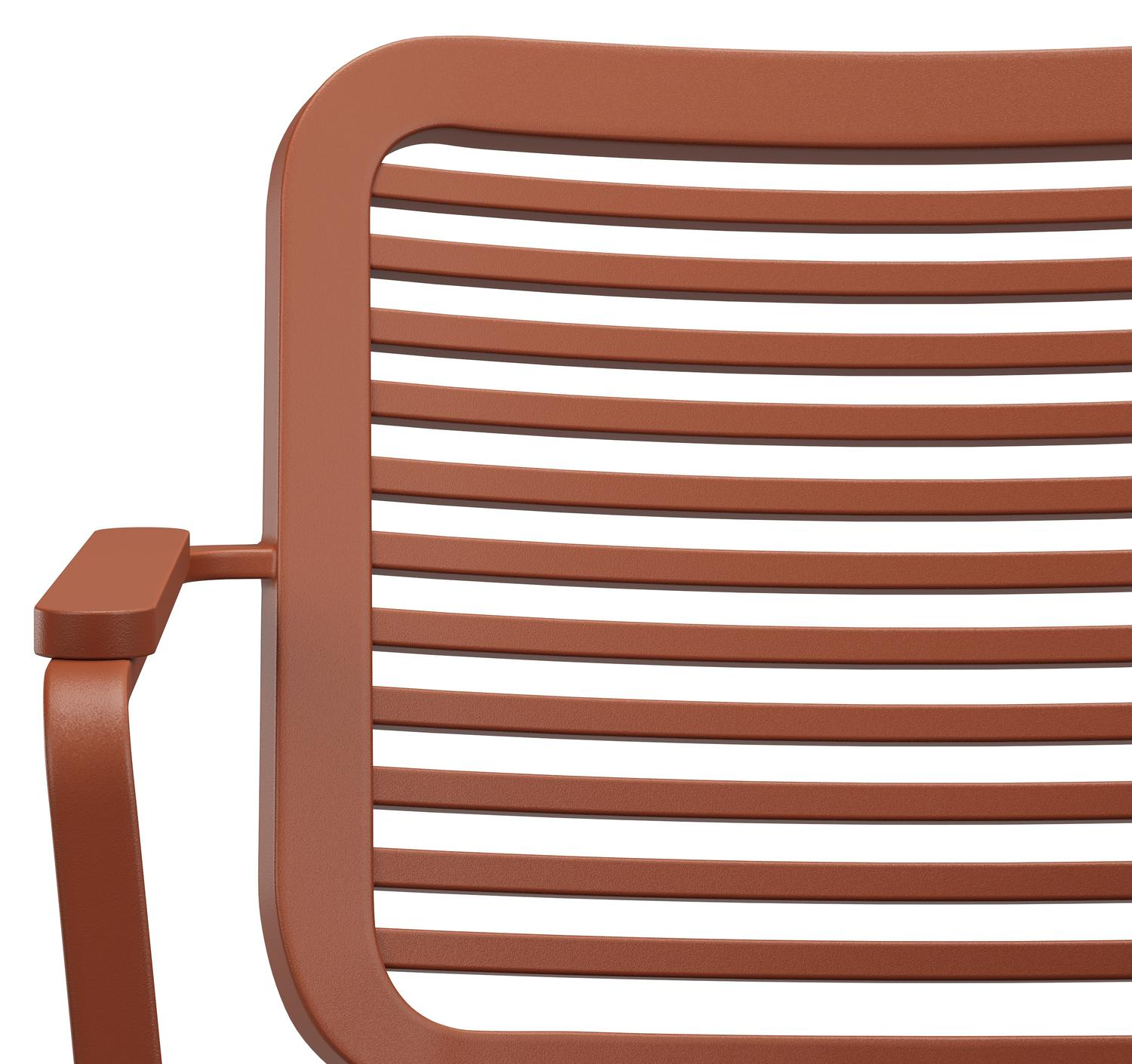 Fano stapelbare tuinstoel in roestbruin aluminium