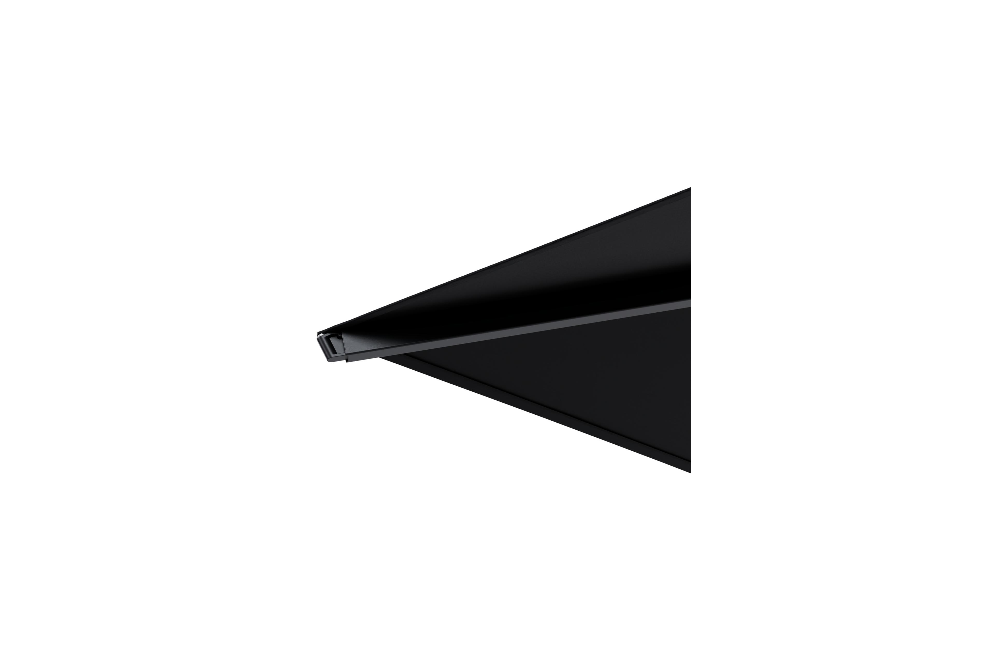 Solino staanparasol in zwart aluminium met zwart all weather sunbrella® premium parasoldoek - L1 400 x L2 400 cm (zonder voet)