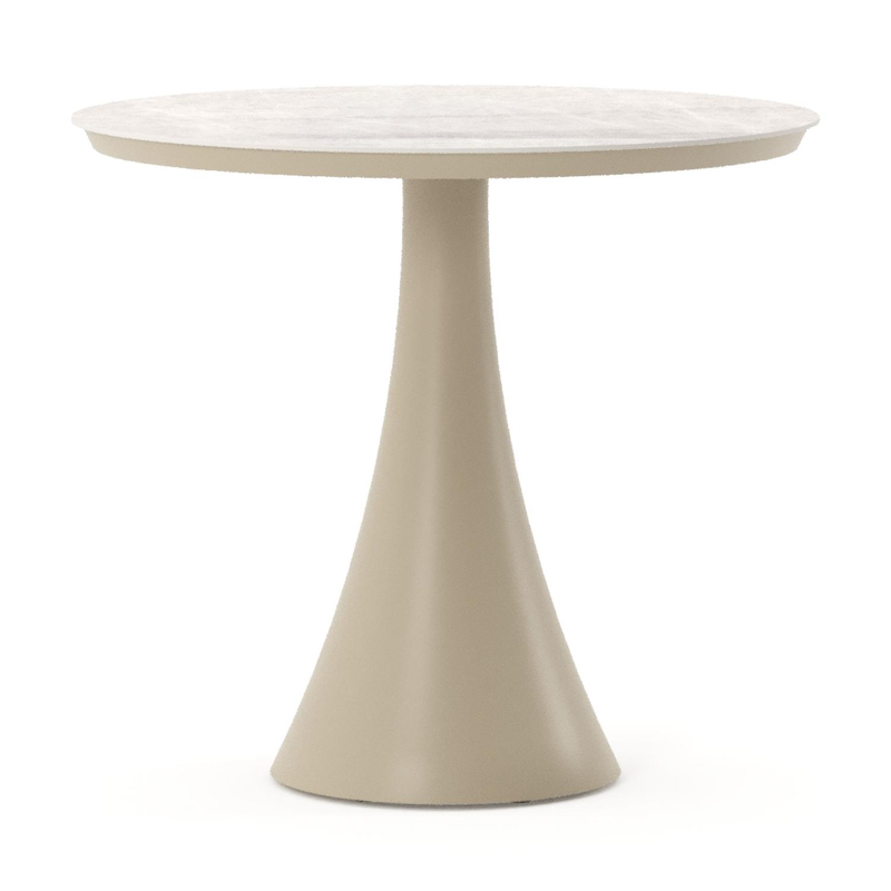 Fano tuintafel rond in beige aluminium en volkeramiek Taj Mahal - Dia. 85 x - Dia. 85 x H 75 cm