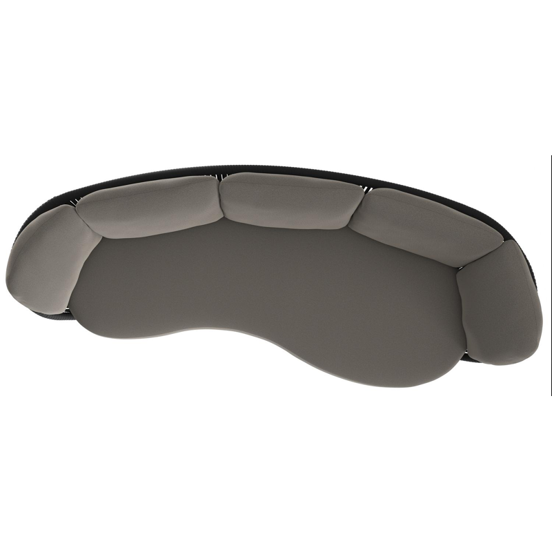 Canapé de jardin Lupino en aluminium noir et corde large plate de luxe tissée verticalement noir et coussins en all weather sunbrella® luxe natte dark taupe