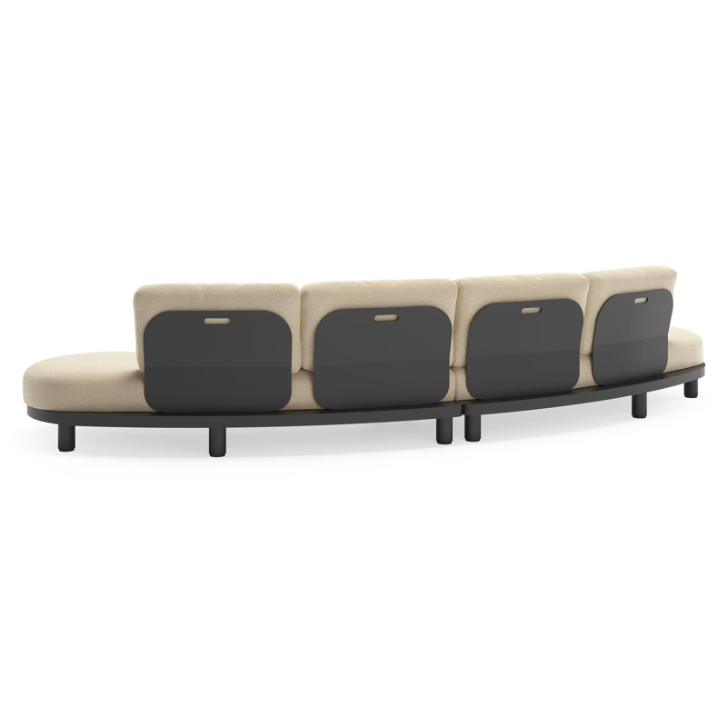 Donato loungebank in zwart aluminium met all weather solica Soul Papyrus kussen