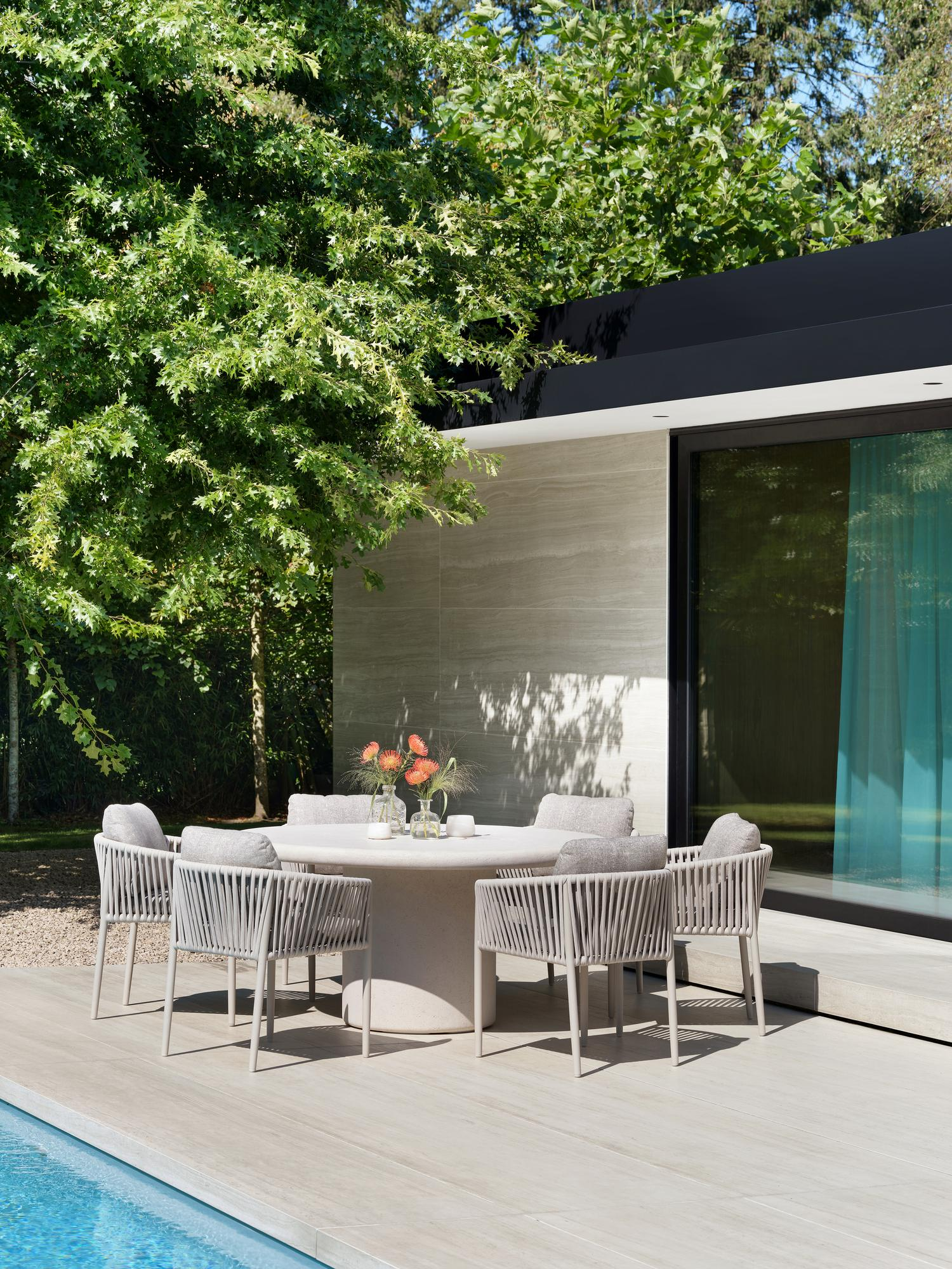 Lomo tuintafel in beton beige - Dia. 150 cm