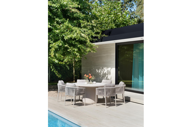 Lomo tuintafel in beton beige - Dia. 150 cm