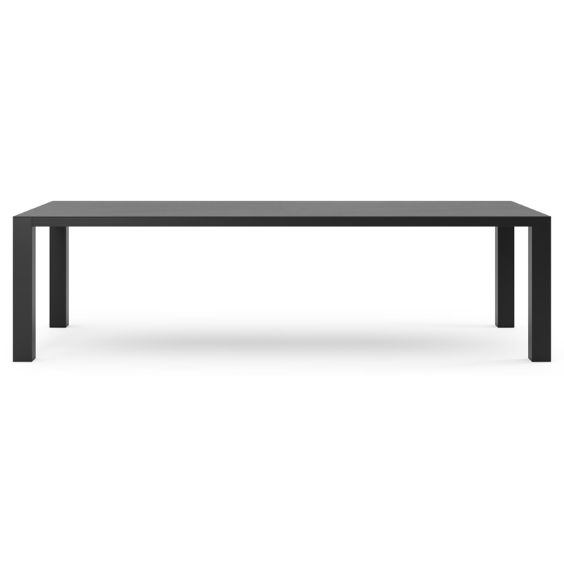 Table de jardin Nano en aluminium noir et céramique pleine basalt black - Lg 280 x Larg. 110 x H 75 cm