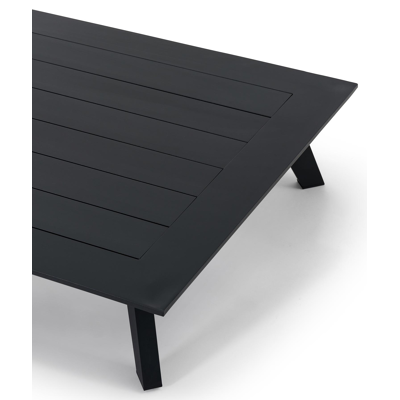 Table basse Puglia en aluminium noir - Lg 144 x larg. 72 x H 22 cm