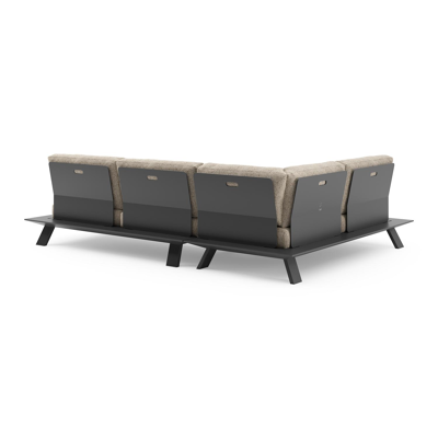 Cesano loungehoek in zwart aluminium met bora jungle all weather Cosytica kussen