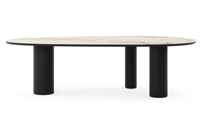Amico tuintafel mango in zwart aluminium en volkeramiek Colorado Dunes - L 260 x B 130 x H 73.5 cm