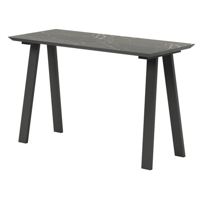 Cesano bartafel in zwart aluminium en volkeramiek black obsession - L 170 x B 70 x H 106 cm