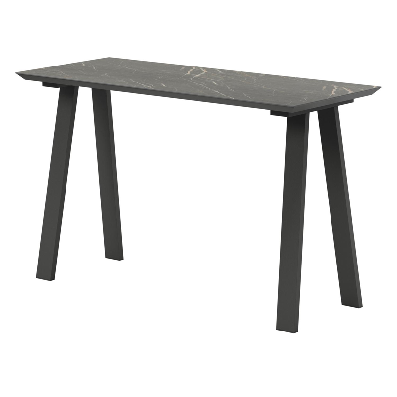 Cesano bartafel in zwart aluminium en volkeramiek black obsession - L 170 x B 70 x H 106 cm
