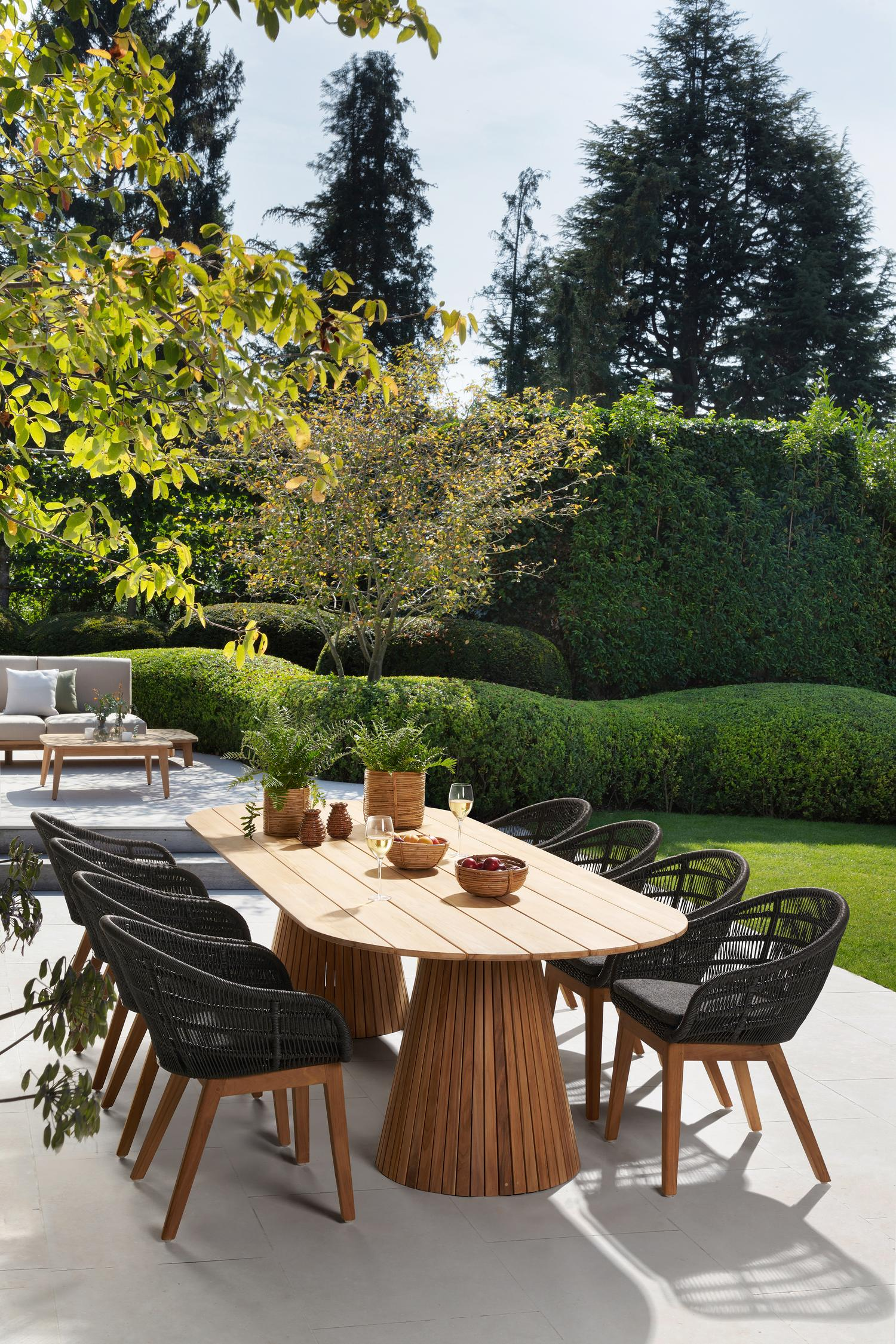 Coussin de chaise ronde Borgo en all weather sunbrella® luxe chartres sooty