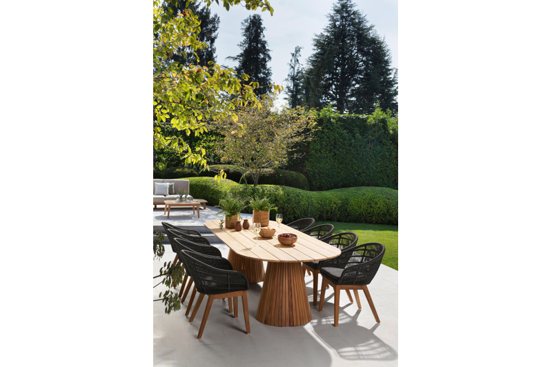 Borgo (rond) stoelkussen in all weather sunbrella® luxe chartres sooty