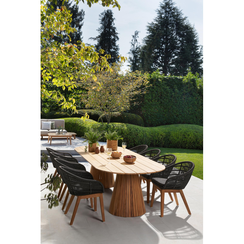 Coussin de chaise ronde Borgo en all weather sunbrella® luxe chartres sooty