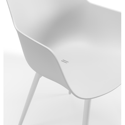 Bahia tuinset in wit aluminium en polywood tafelblad met 6 Paco tuinstoelen