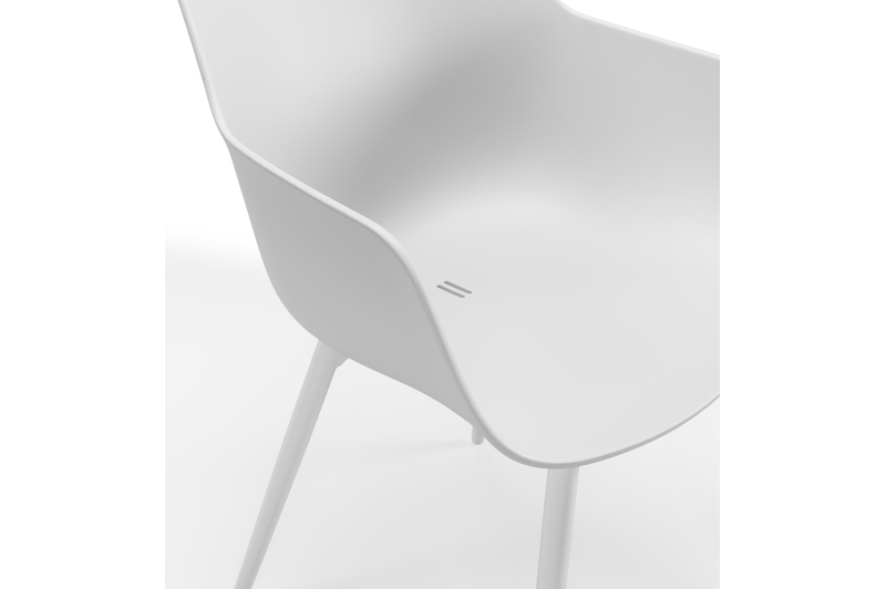 Paco tuinstoel in wit aluminium en wit kunststof