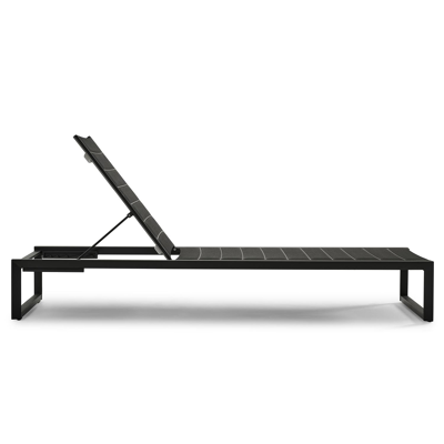 Cirello verstelbaar ligbed in zwart aluminium met zwart comfort textilene