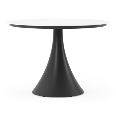 Fano tuintafel rond in zwart aluminium en volkeramiek calista - Dia. 110 x H 75 cm