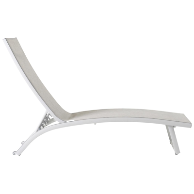 Ensemble de 2 chaises longues réglables Calvia en aluminium blanc avec textilène gris