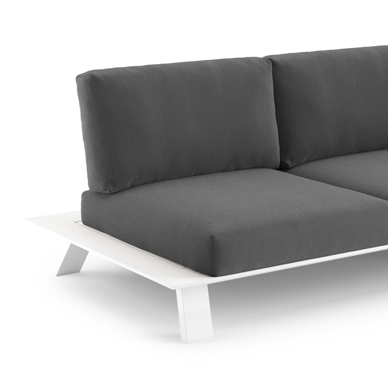 Cesano loungebank in wit aluminium met lopi shadow all weather Sunbrella® luxe kussen