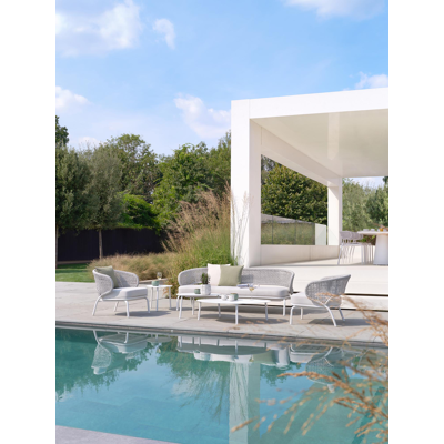 Donato (Vincenzo) loungetafels in wit aluminium - L 108 x B 76 x H 30 cm