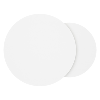 Fano set van 2 loungetafels rond in beige aluminium en volkeramiek Arctic White - Dia. 85 x H 35 cm