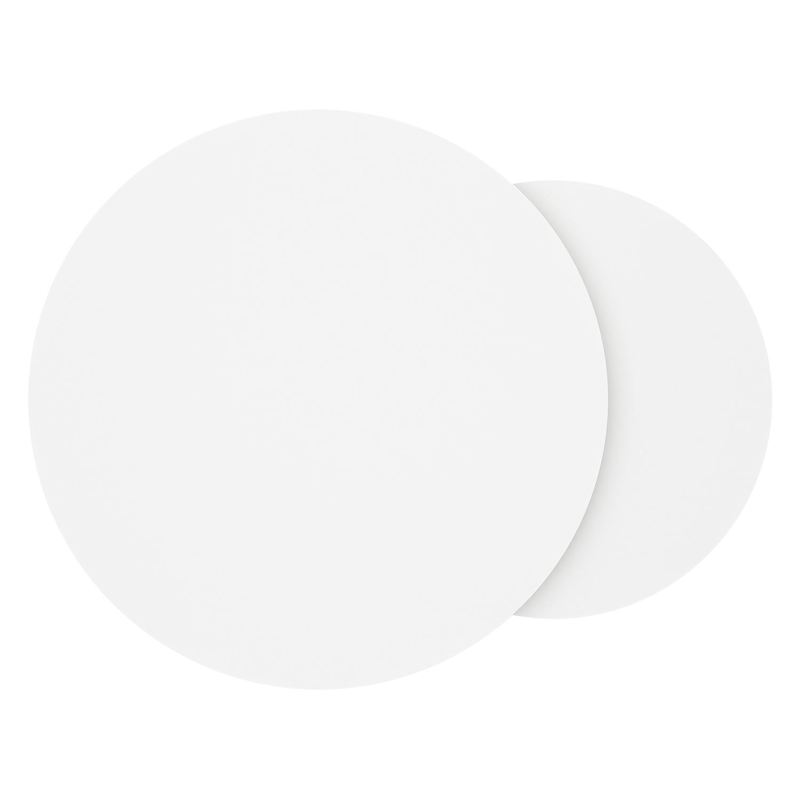 Fano set van 2 loungetafels rond in beige aluminium en volkeramiek Arctic White - Dia. 85 x H 35 cm