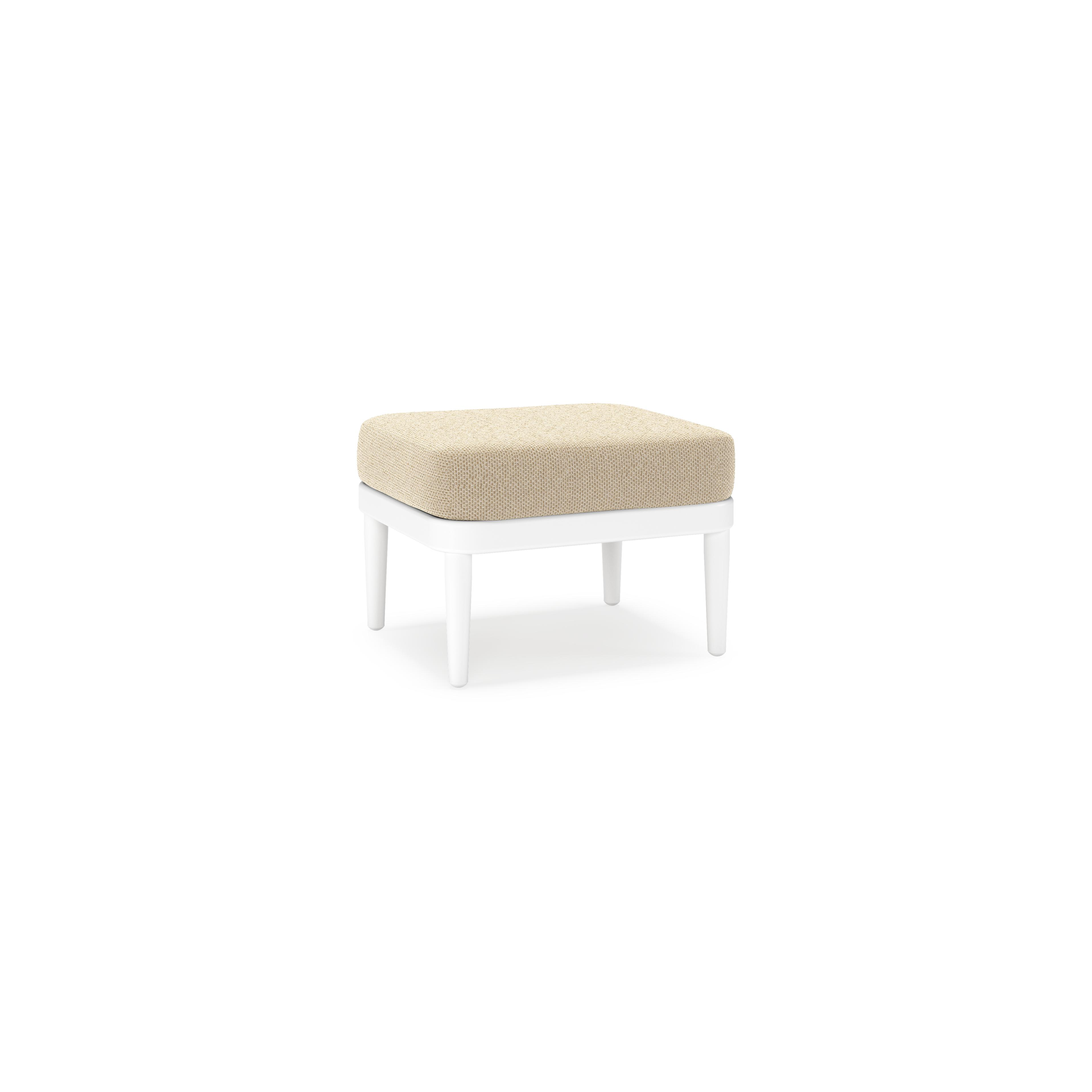 Pouf Orso en aluminium blanc et coussins en All Weather Cosytica Althea Camel