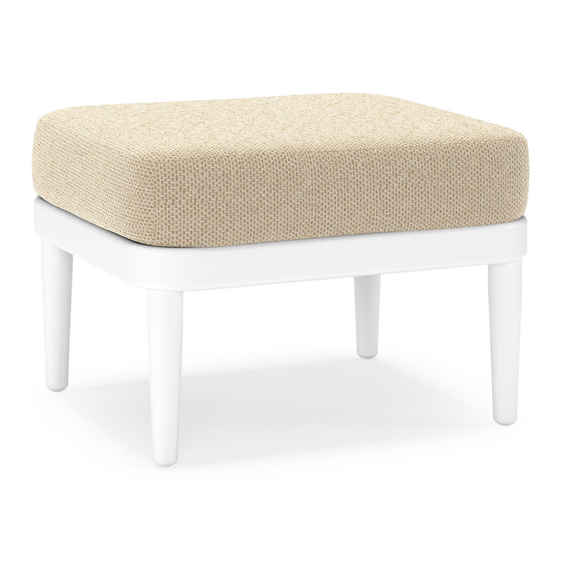Pouf Orso en aluminium blanc et coussins en all weather cosytica Althea Camel