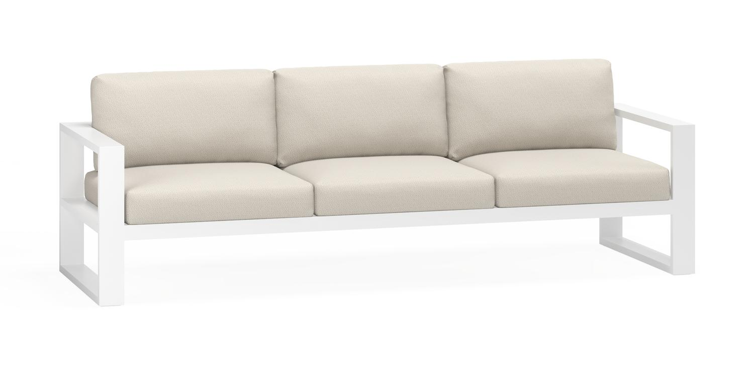 Verato loungebank 3-zit in wit aluminium met lopi marble all weather sunbrella® luxe kussen