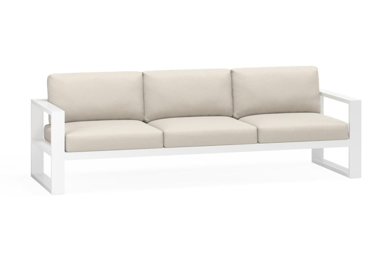 Verato loungebank 3-zit in wit aluminium met lopi marble all weather sunbrella® luxe kussen