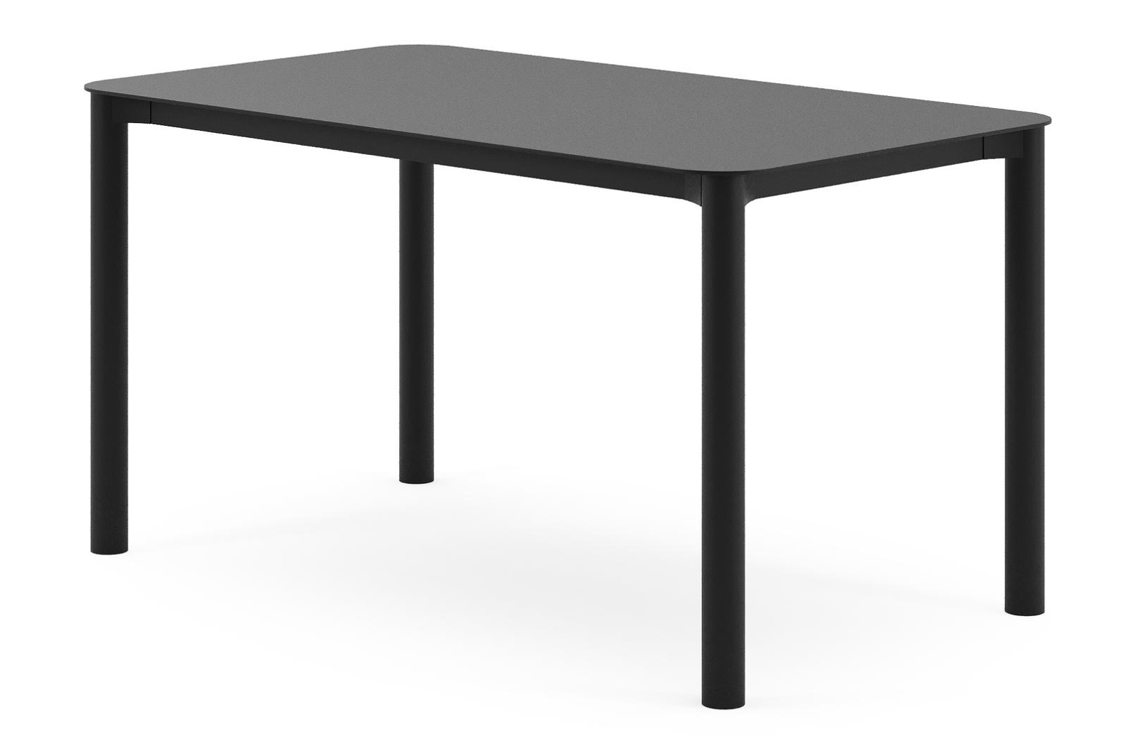 Orso tuintafel rechthoekig afgerond in zwart aluminium - L 140 x B 80 x H 74.5 cm