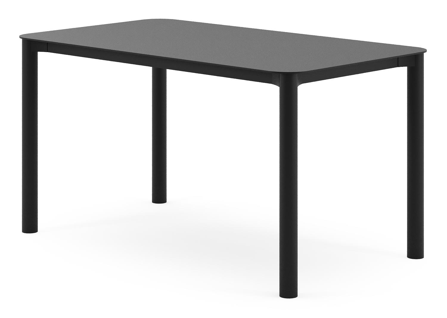 Orso tuintafel rechthoekig afgerond in zwart aluminium - L 140 x B 80 x H 74.5 cm