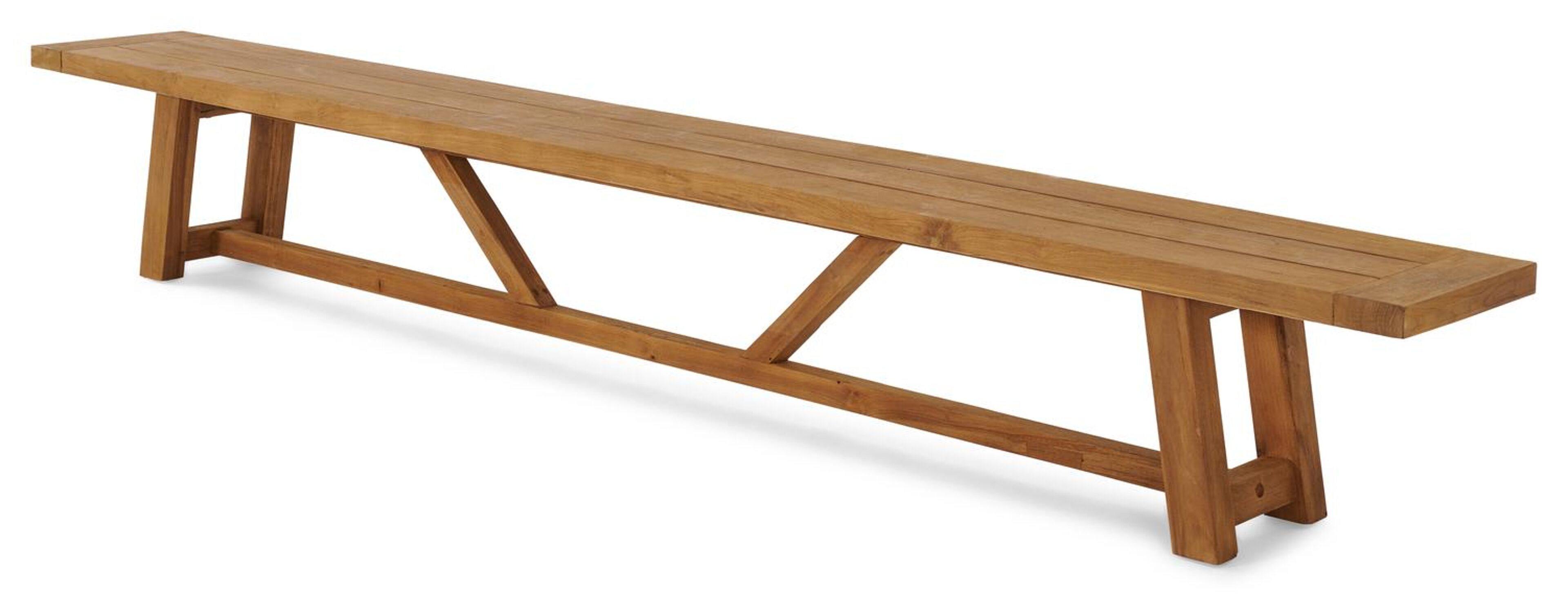 Banc Beauville recyclé en teck pour 6 à 8 personnes - Lg 330 x Prof 40 x H 45 cm