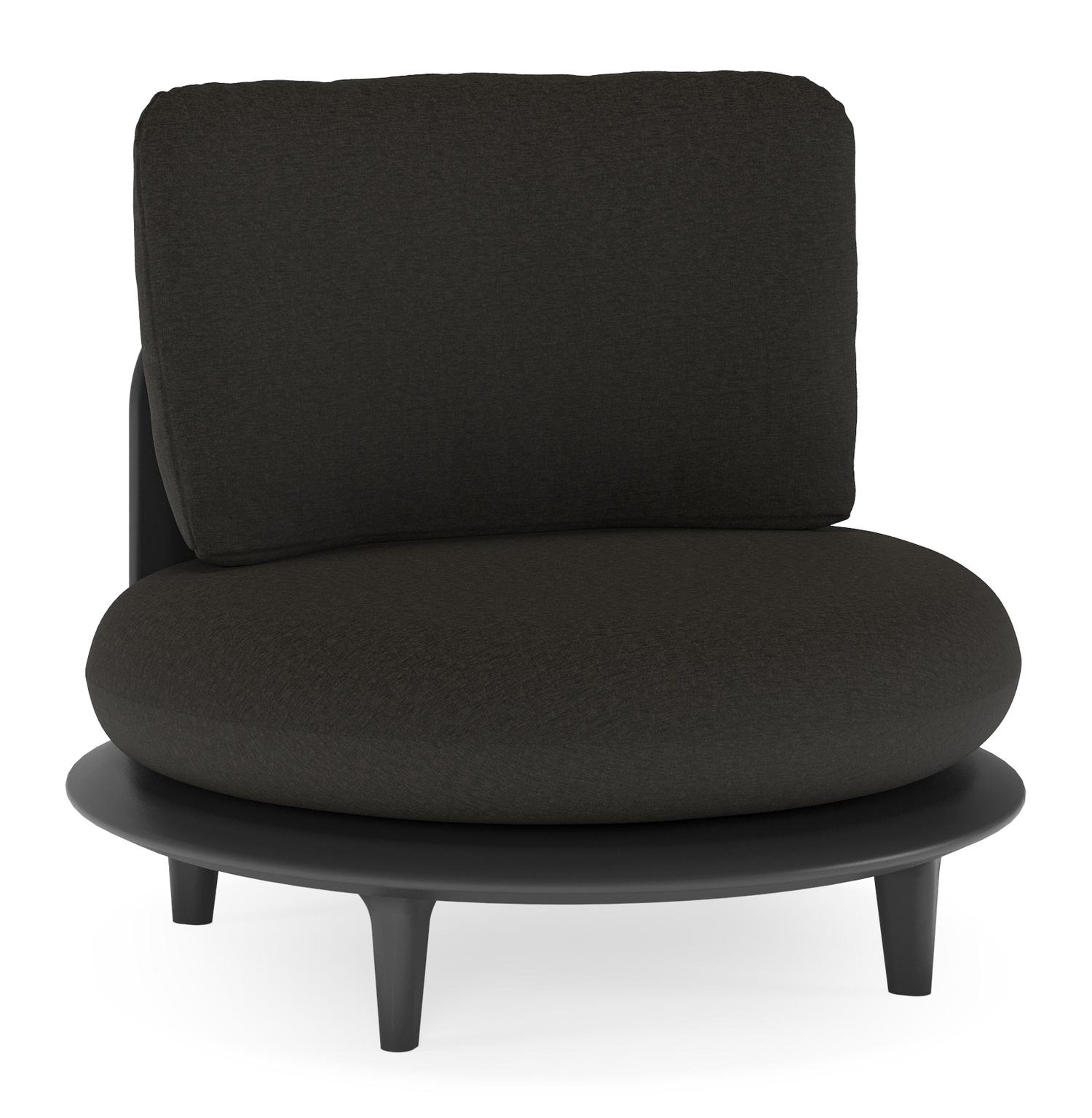 Bomero loungestoel in zwart aluminium met heritage char all weather sunbrella® luxe kussen