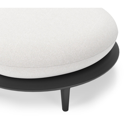 Bomero poef in zwart aluminium met soul optik all weather solica kussen