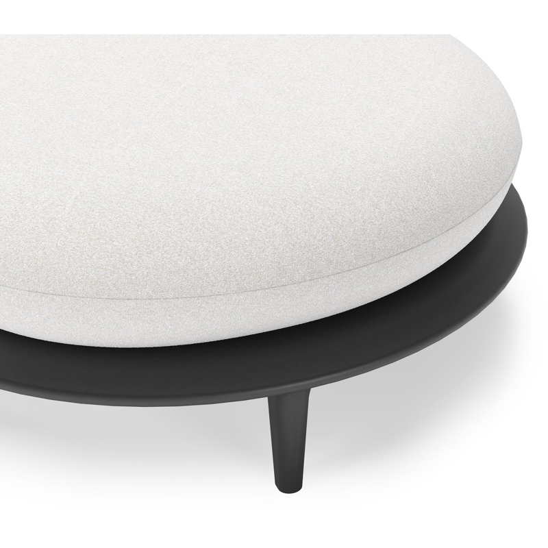 Pouf Bomero en aluminium noir et coussins en all weather solica soul optik