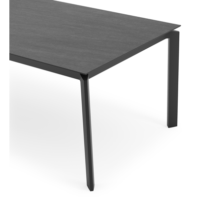 Cirello tuintafel in zwart aluminium en volkeramiek basalt black - L 240 x B 100 x H 75 cm