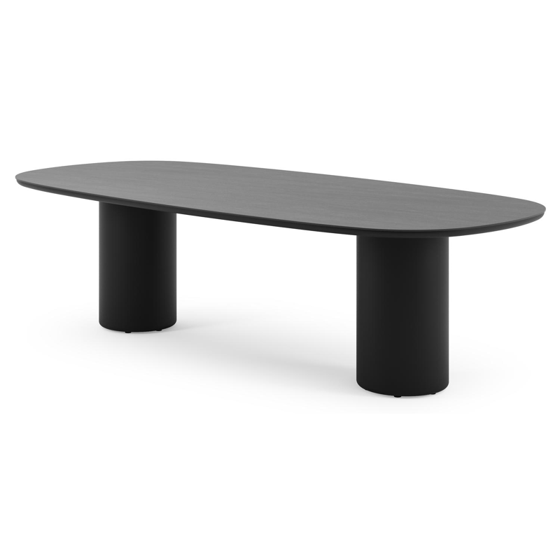 Amico tuintafel bombo in zwart aluminium en volkeramiek Basalt Black - L 270 x B 125 x H 73.5 cm